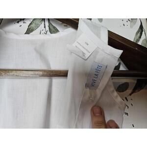 Vive La Fete Dress White Baby Gown Size 12m Shift Linen